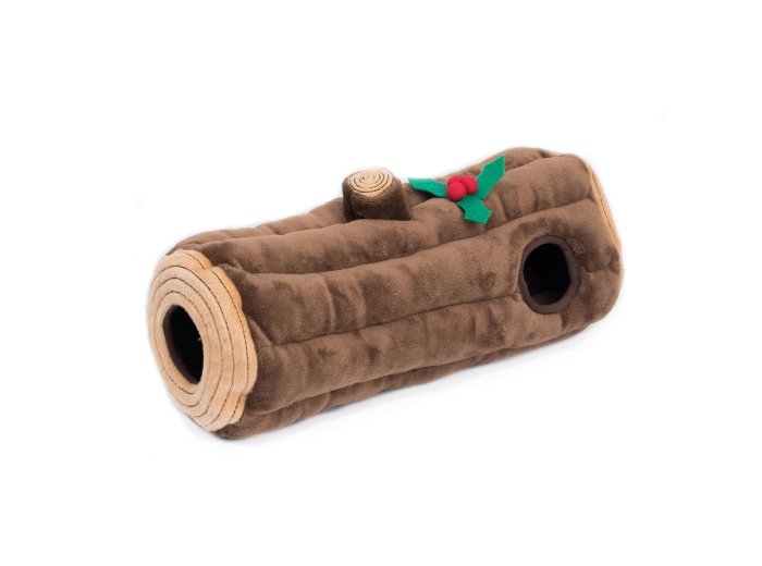 Holiday Zippy Burrow - Yule Log - Christmas Dog Toy