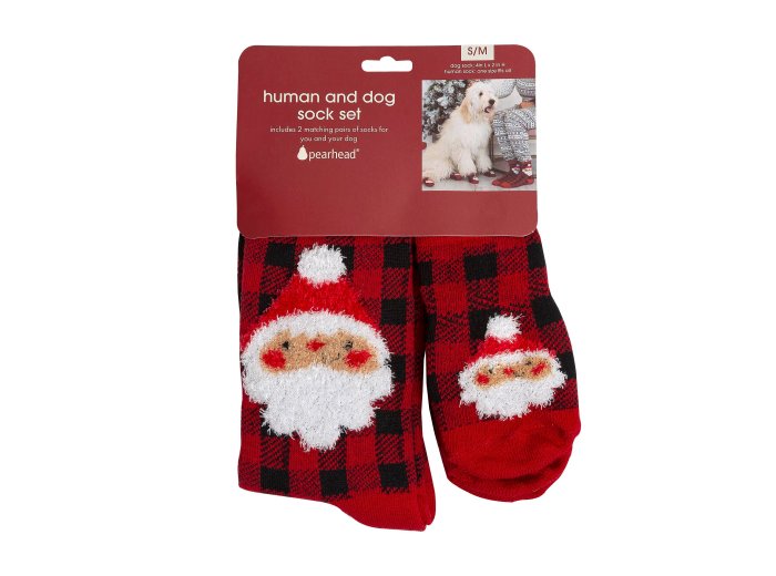 Human and Dog Matching Christmas Sock Set, Santa