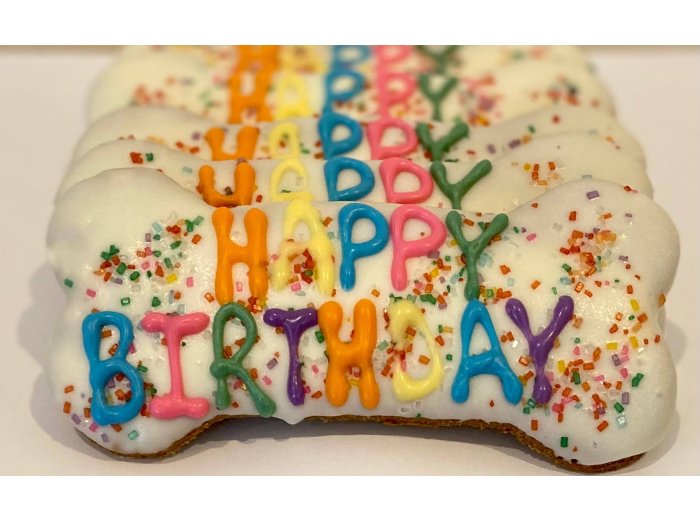 Colorful Happy Birthday Dog Bones