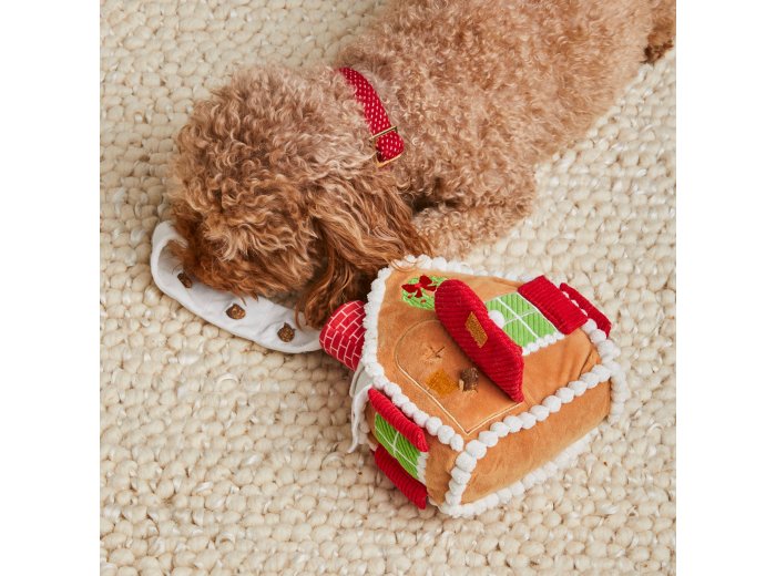 Gingerbread House Interactive Snuffle Holiday Dog Toy
