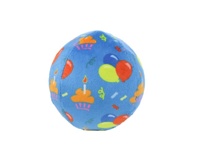 Mighty Ball-Medium Celebration Squeaky Dog Toy, No Stuffing
