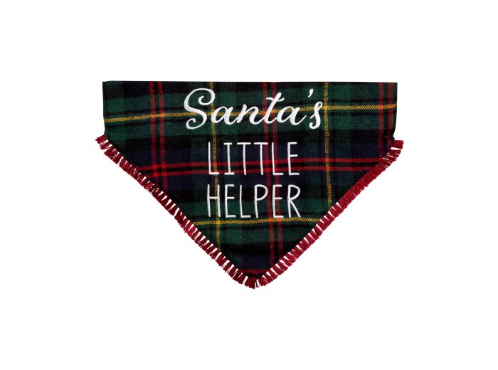 Santa's Little Helper Christmas Dog Bandana, M/L