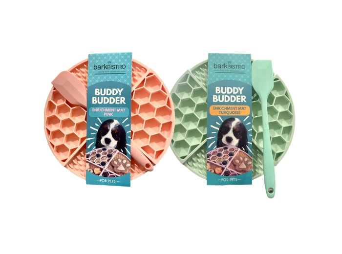 Turquoise / Pink Lickmats + Spatula