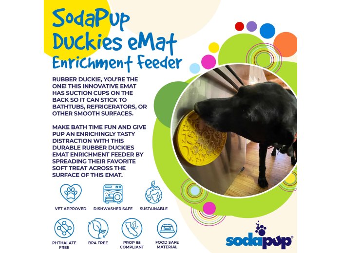 Duckies Design eMat Enrichment Lick Mat With Suction Cups