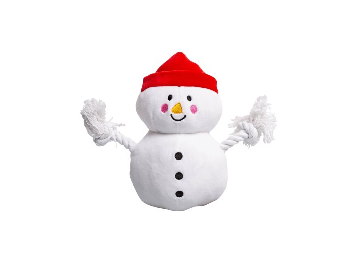 Snowman Plush Rope Christmas Dog Toy