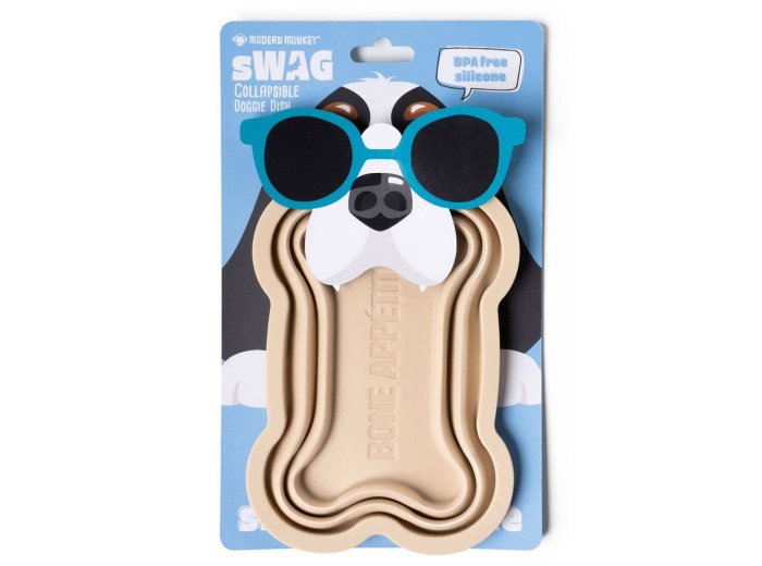 Modern Monkey sWAG Collapsible Doggie Dish