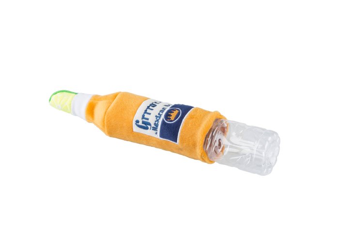 Grrrona Beer Water Bottle Crackler Toy Squeaker Dog Toy