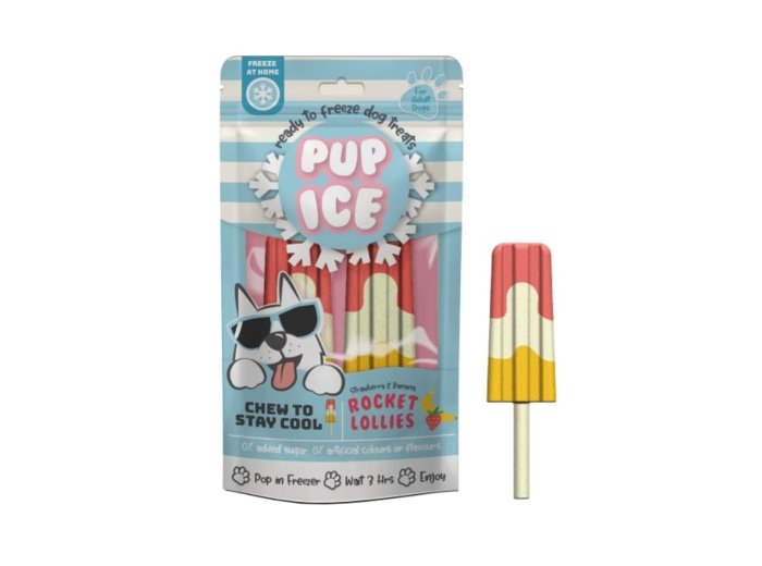 Pup Ice Rocket Lollies Strawberry/Banana 2 Pk