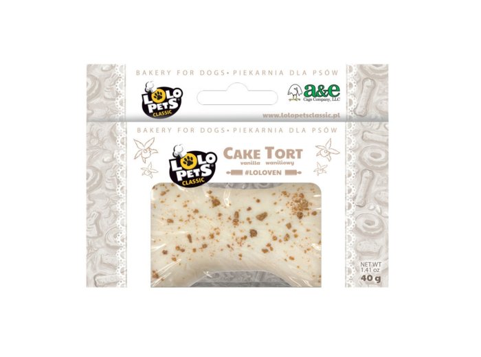 A & E Cages LoLo Pets Bakery Bone Shaped Dog Cake Treat Vanilla, 1ea/Mini