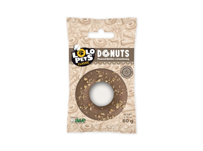 A & E Cages LoLo Pets Bakery Gourmet Donut Dog Treat Peanut Butter, 1ea/One Size