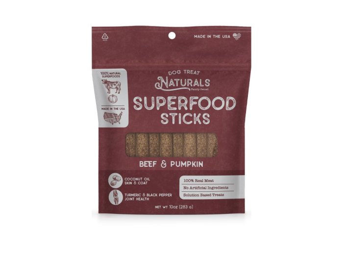Dog Treat Naturals Dog Superfood Sticks Beef & Pumpkin 10Oz