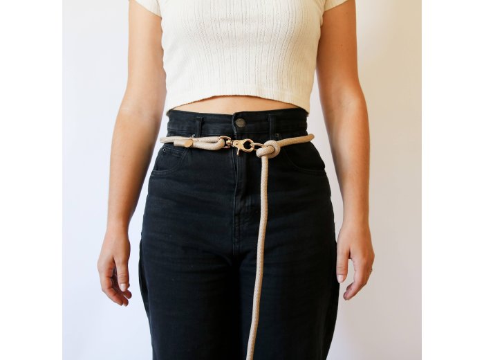 'Tan' - Hands Free Dog Braided Rope Leash