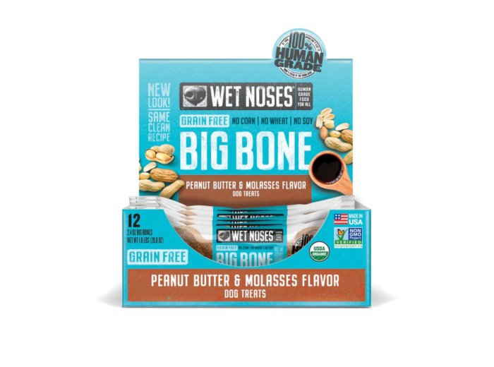 Wet Noses Dog Grain Free Peanut Butter Molasses Big Bones 2oz. (Case of 12)