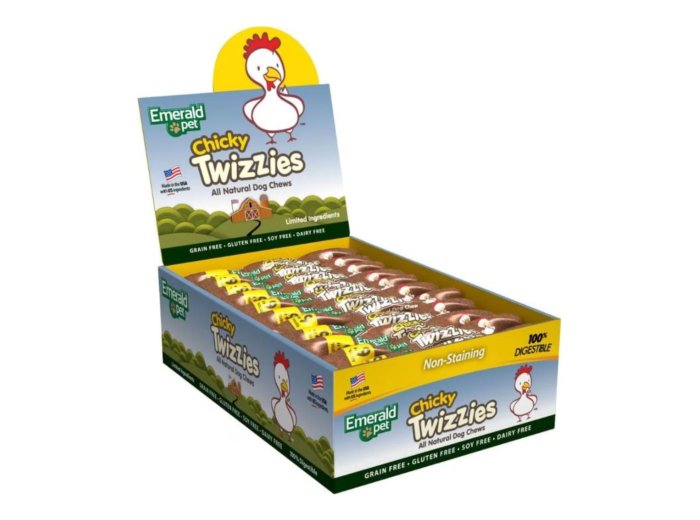 Emerald Pet Twizzies Grain Free Dog Chews Chicky 6 In-30 Pc