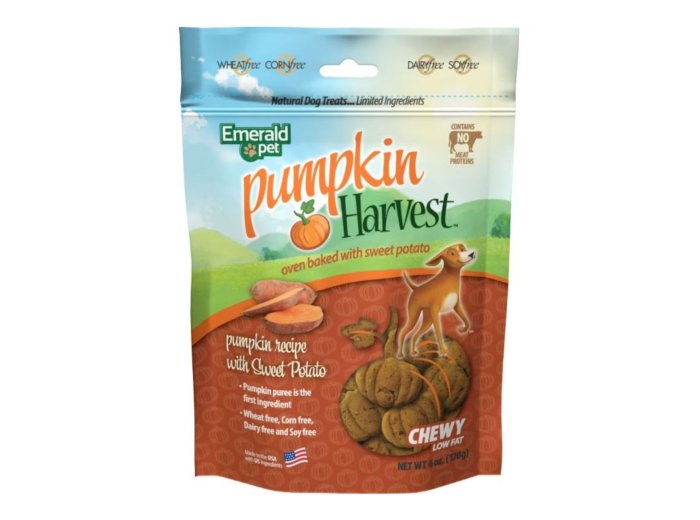 Emerald Pet Pumpkin Harvest Chewy Dog Treats Pumpkin/Sweet Potato 6oz.