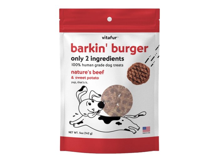 Vitafur Barkin Burger Dog 5oz. Nature's Beef Sweet Potato