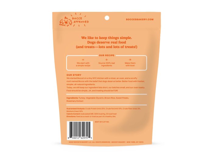 Bocce's Bakery Turkey Grazers Jerky Sticks Dog Treats 4oz