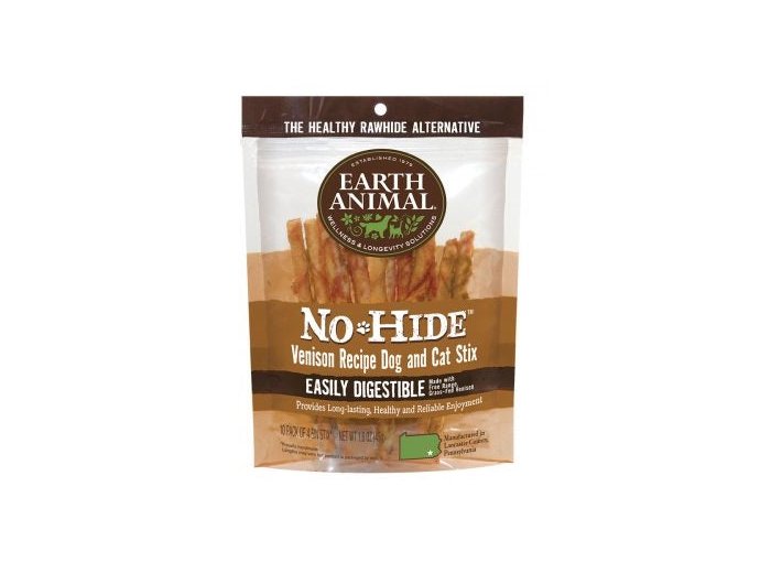 Earth Animal No Hide Venison Chews Dog Treats; 10 Pack