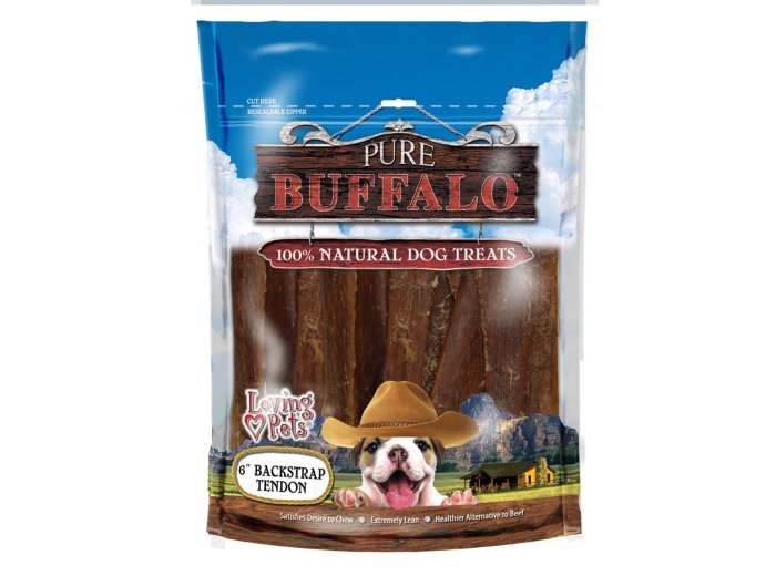 Loving Pets Pure Buffalo Backstrap Tendon Dog Treat 1ea/20 pk, 4-6 in