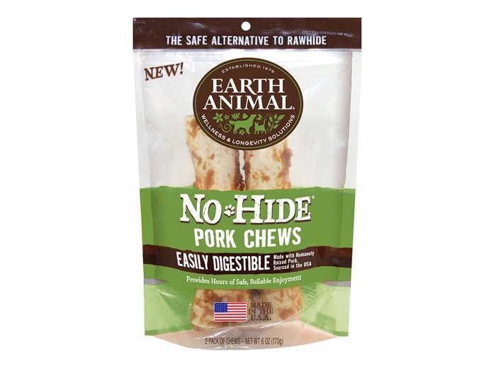 Earth Animal No Hide Pork Chews Dog Treats; 7 Inch; 2 Pack