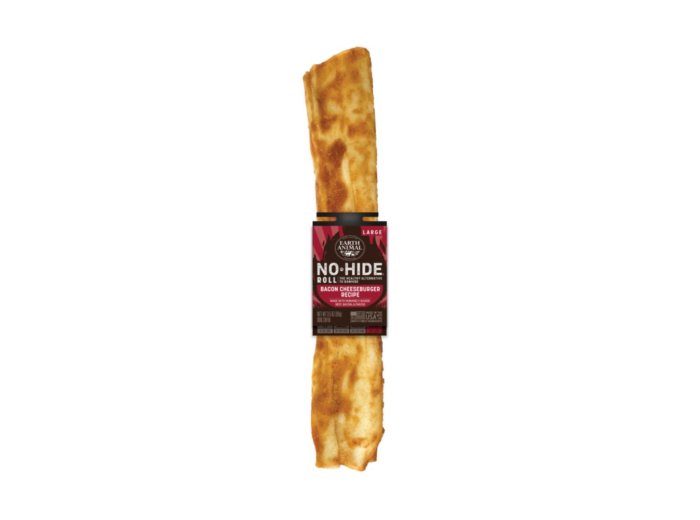 Earth Animal Dog No-Hide Bbq Roll Bacon Cheeseburger Large 12 Count