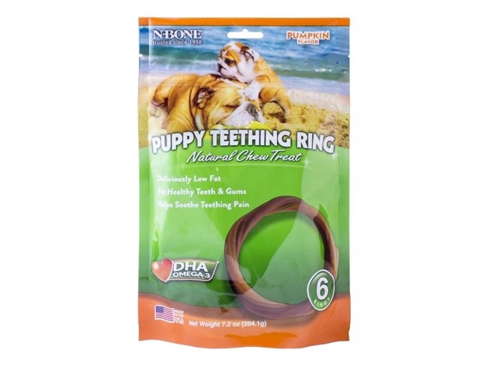 N-Bone Puppy Teething Rings Pumpkin 1ea/7.2 oz, 6 pk