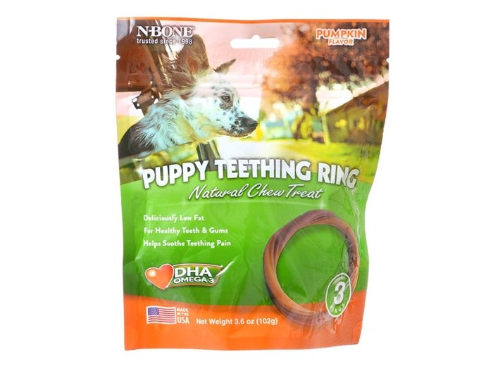 N-Bone Puppy Teething Rings Pumpkin 1ea/3.6 oz, 3 pk