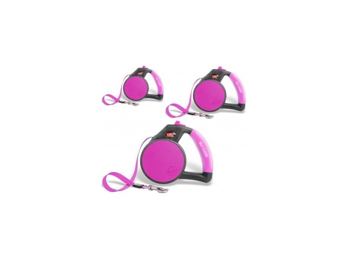 Wigzi Gel Leash - Retractable Pink Large