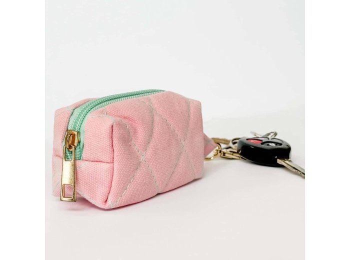 Mini Quilted Bags, Dog Bag Holder, Zipper Bag, Mini Bag Yellow