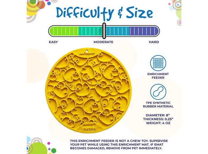 Duckies Design eMat Enrichment Lick Mat With Suction Cups