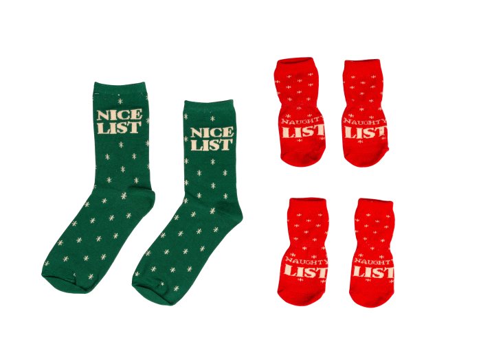 Nice & Naughty List Human & Dog Christmas Sock Set