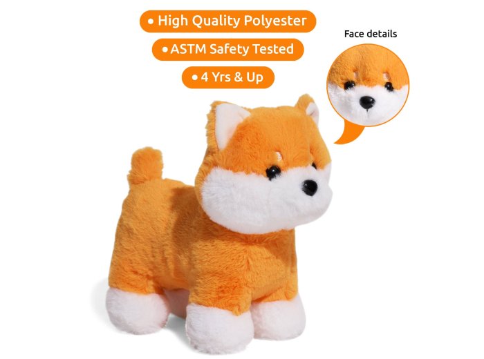 Little Jupiter Pet Plush Set with Bag - Orange Shiba Inu