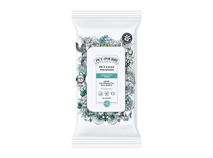 Pet~Pourri - Pet Coat Wipes - 50ct - Pawsitively Fresh Scent