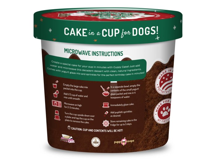 Cuppy Cake-Microwave Dog Christmas Cake in A Cup Gingerbread