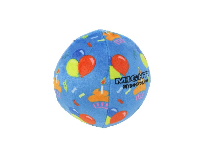 Mighty Ball-Medium Celebration Squeaky Dog Toy, No Stuffing