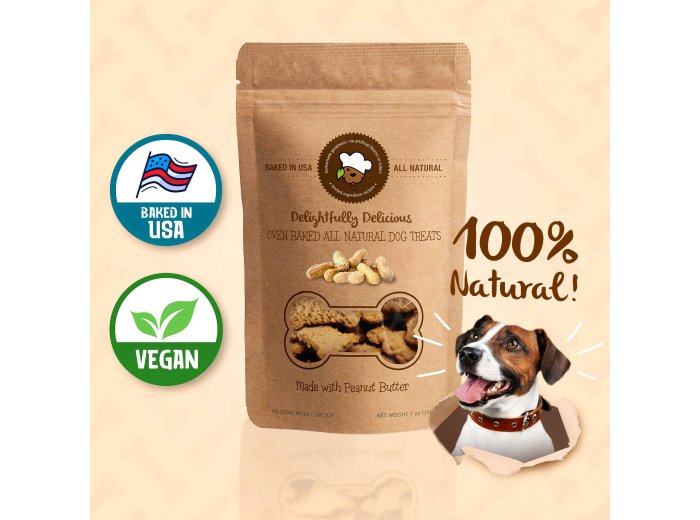 Peanut Butter Dog Treats | Natural Dog Treat | Dog Treat Bag