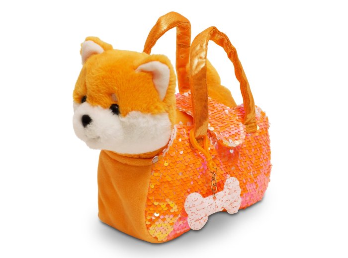Little Jupiter Pet Plush Set with Bag - Orange Shiba Inu
