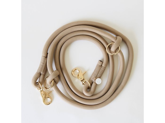 'Tan' - Hands Free Dog Braided Rope Leash
