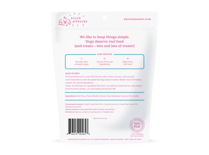 Bocce's Bakery Birthday Cake Biscuit Dog Treats 5oz