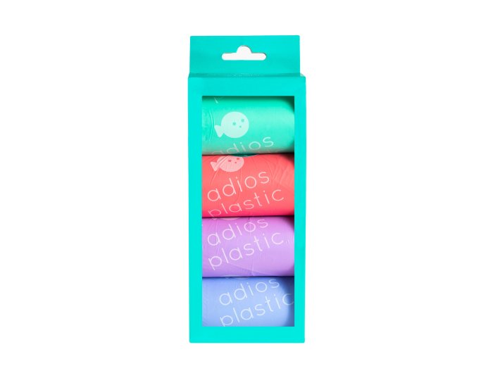 Compostable Dog Poo Bags - 4 Rolls in Rainbow (60 Bags)
