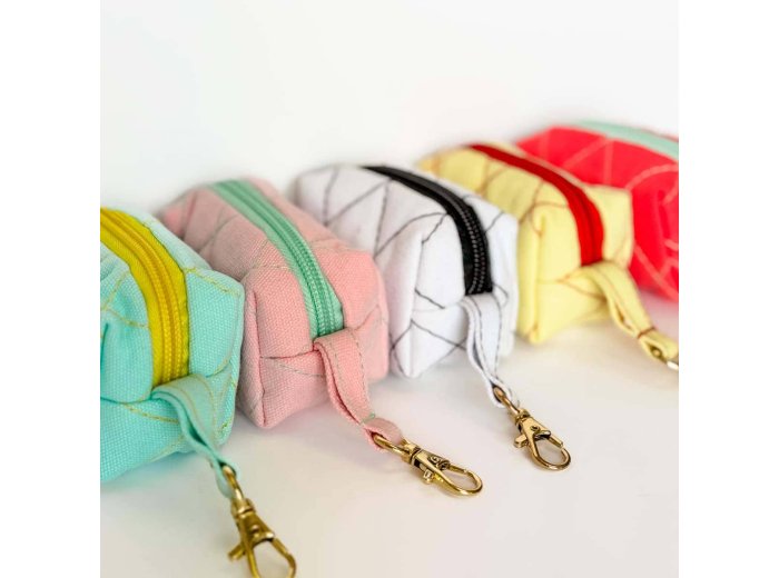 Mini Quilted Bags, Dog Bag Holder, Zipper Bag, Mini Bag Yellow