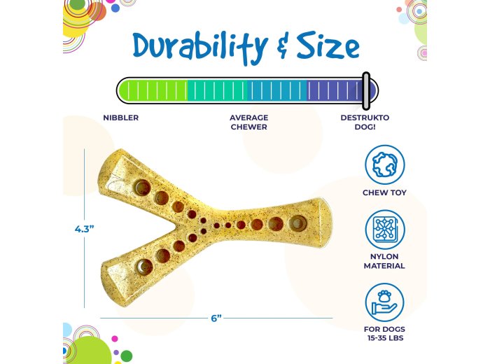 MOD Wishbone Ultra Durable Nylon Dog Chew Toy for Aggressive