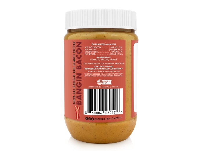 Dog Peanut Butter, Bangin Bacon Buddy Budder