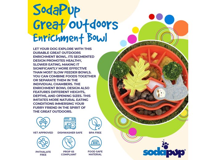 Great Outdoors Design eBowl Enrichment Slow Feeder Bowl for Orange