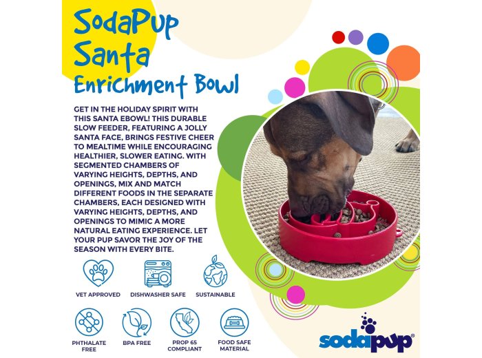 Santa Design eBowl Enrichment Slow Feeder Bowl for Dogs