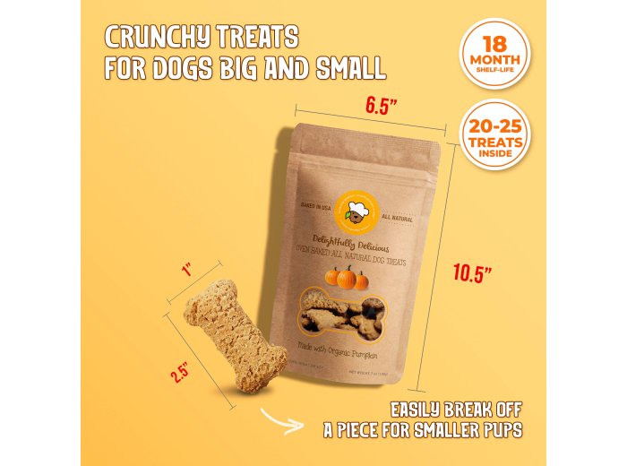Organic Pumpkin Dog Treats | Pet Treats | Dog Treat Bag