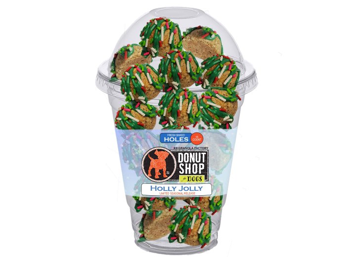 Donut Holes, Seasonal Holly Jolly Recipe Dog Treats 15ct - Case of 6