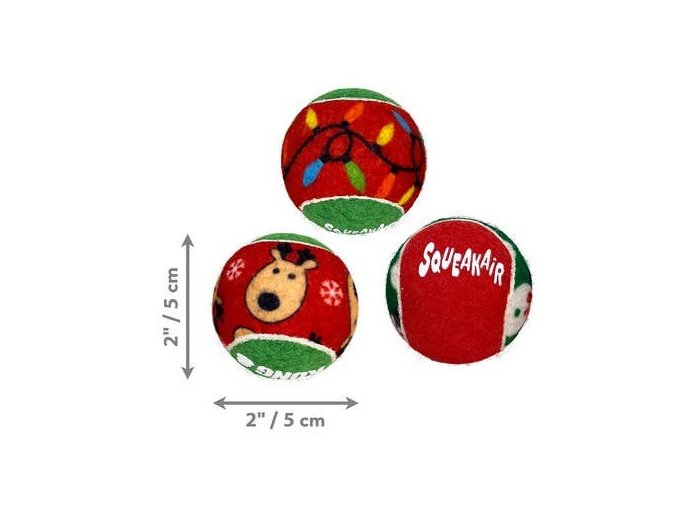 KONG Holiday SqueakAir® Balls 6-pk Sm