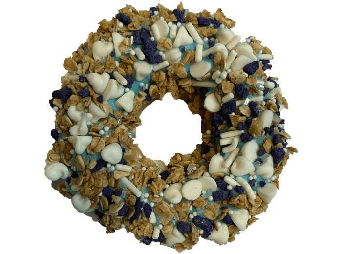 Gourmet Donut, Crunchy Cobbler Blueberry Yogurt Gourmet Donut Dog Treat