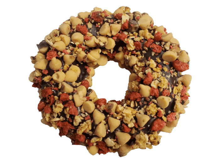 Gourmet Donut, Carob Peanut Butter & Bacon Crunch Donut Dog Treat